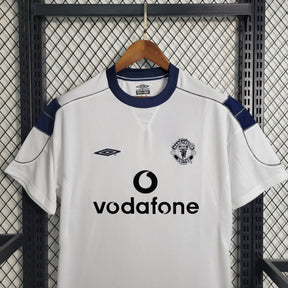 Camisa Manchester United Away 1999/00 - Umbro Retrô Masculina - Branca/Azul