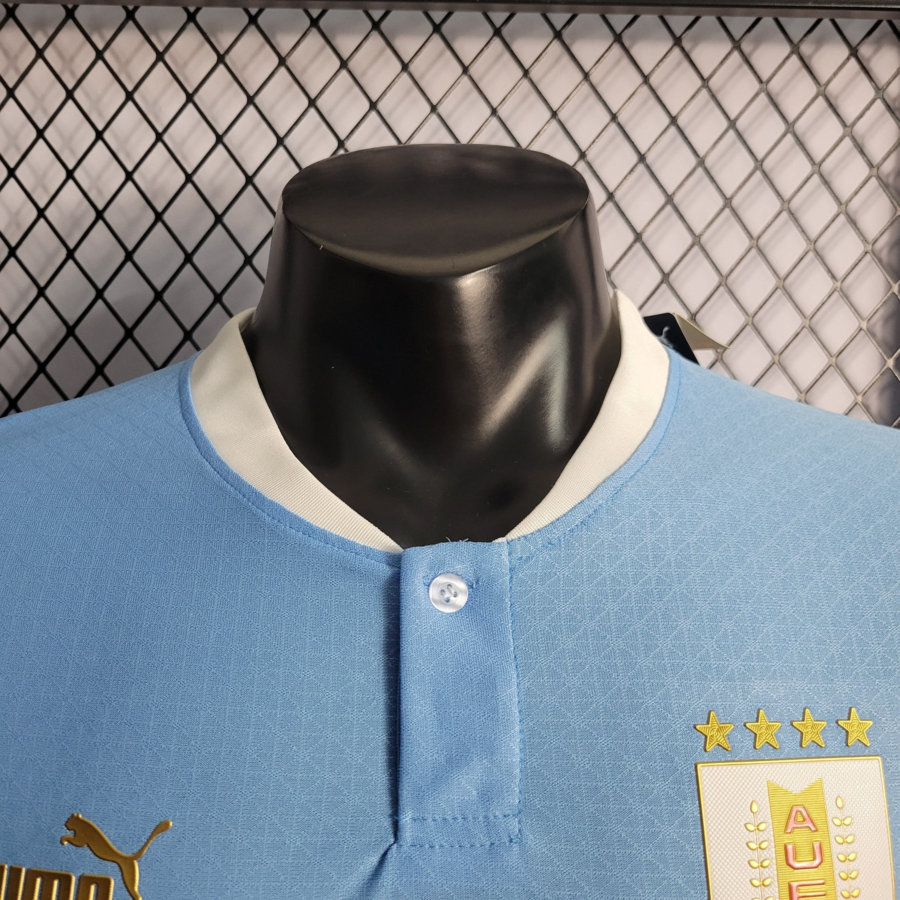 Camisa Seleção Uruguai Home 2022/23 - Puma Jogador Masculina - Azul/Branca