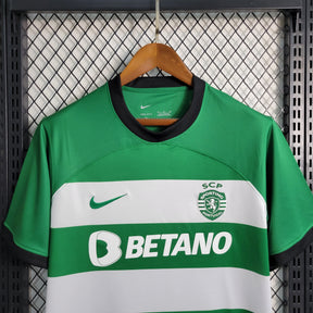 Camisa Sporting Home 2023/24 - Nike Torcedor Masculina - Verde/Branca