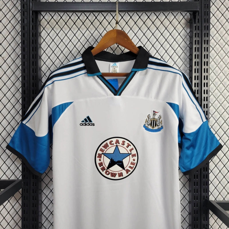 Camisa Newcastle Away 1999/00 - Adidas Retrô Masculina - Branca/Azul