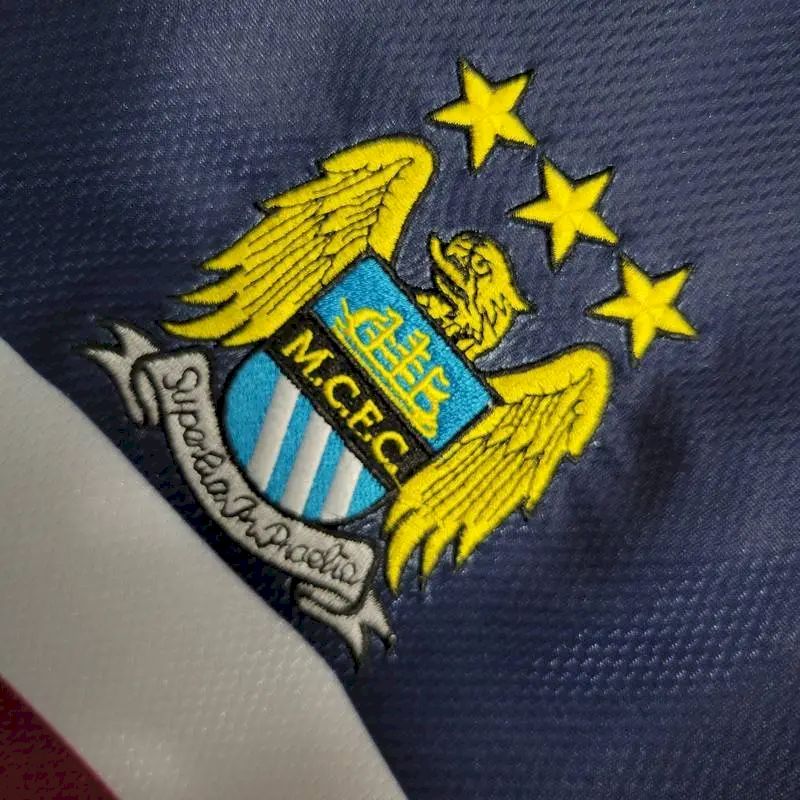 Camisa Manchester City Away 1997/98 - Kappa Retrô Masculina - Branca/Azul