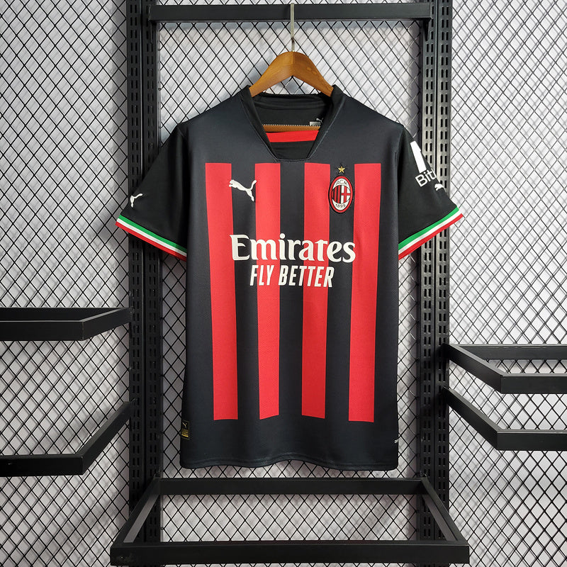 Camisa Milan 2022/23 - Puma Torcedor Masculina - Preta/Vermelha