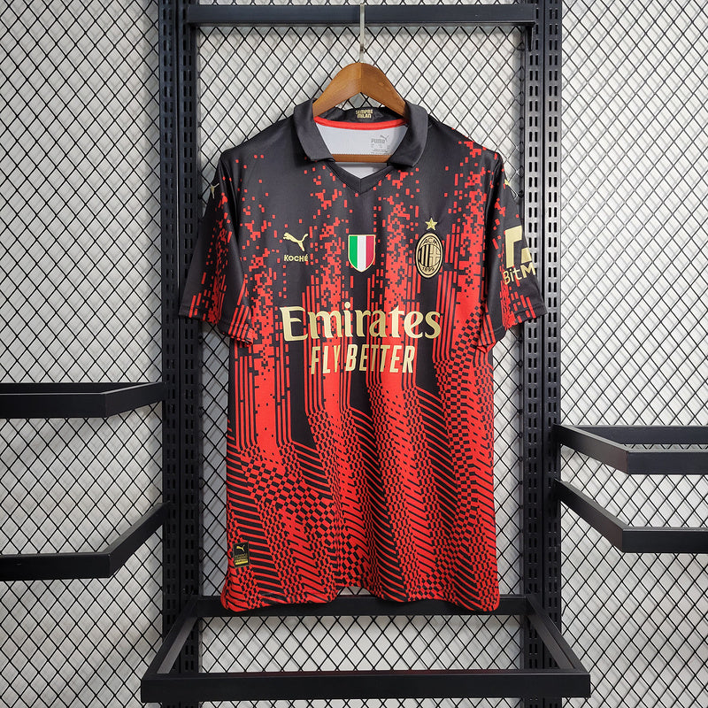 Camisa Milan 2023/24 - Puma Torcedor Masculina - Vermelha/Preta