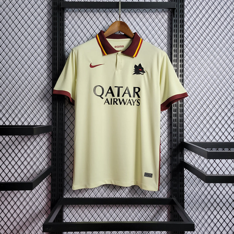 Camisa Roma Away 2021/22 - Nike Torcedor Masculina - Bege