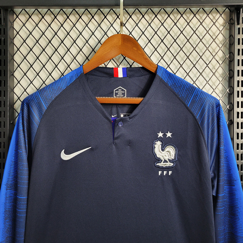 Camisa Manga Longa Seleção França Home 2018 - Nike Retrô Masculina - Azul