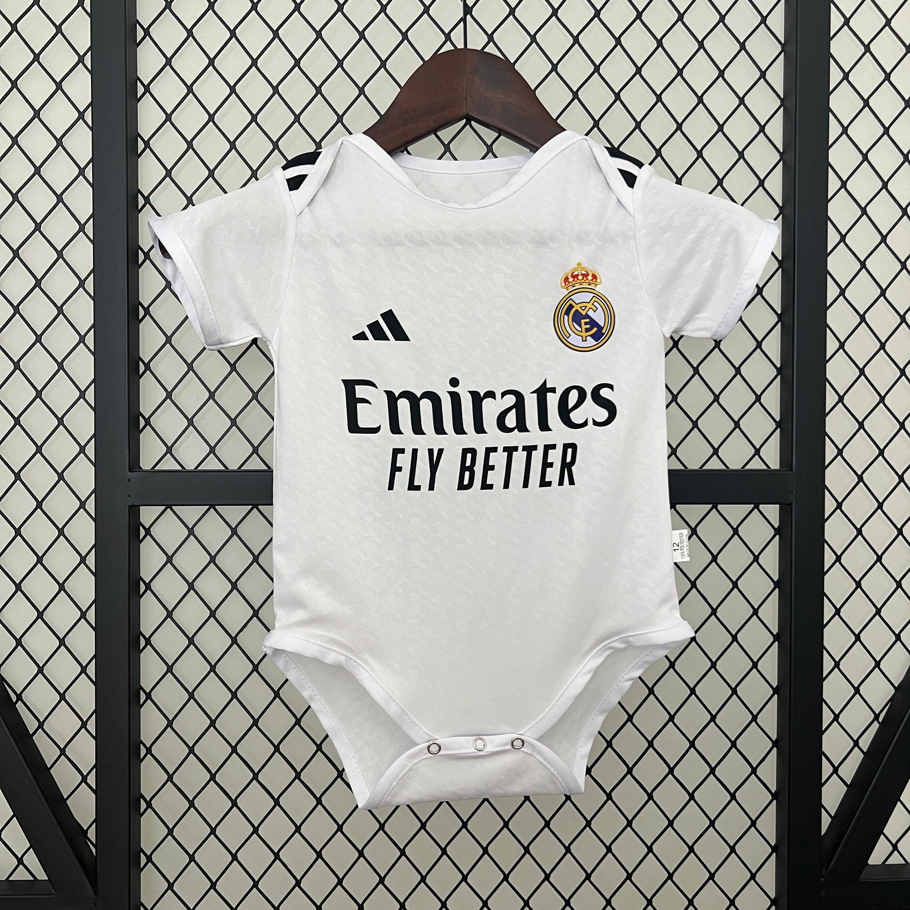 Body Infantil Real Madrid Home 2024/25 - Adidas Torcedor - Branca/Preta