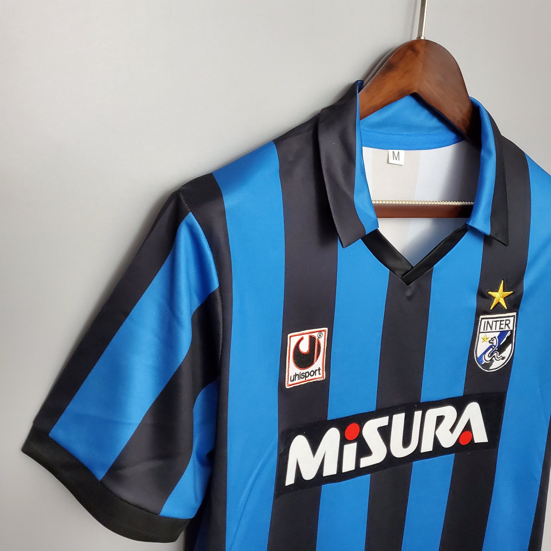 Camisa Inter de Milão Home 1988/90 - Uhisport Retrô Masculina - Azul/Preta