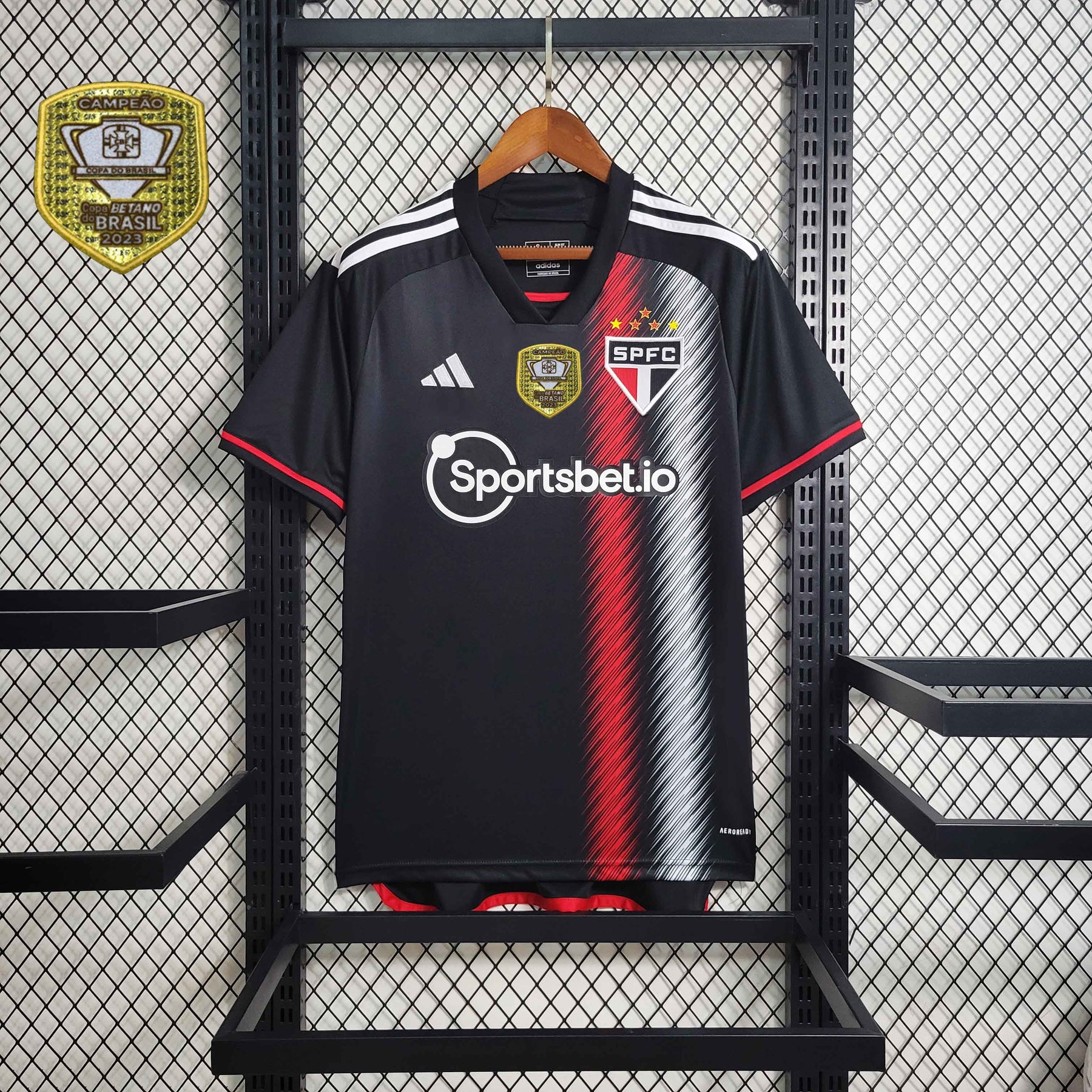 Camisa São Paulo Away 2023/24 - Adidas Torcedor Masculina - Preta/Vermelha