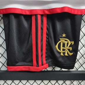 Kit Infantil Flamengo Away 2023/24 - Adidas Torcedor - Branca/Preta