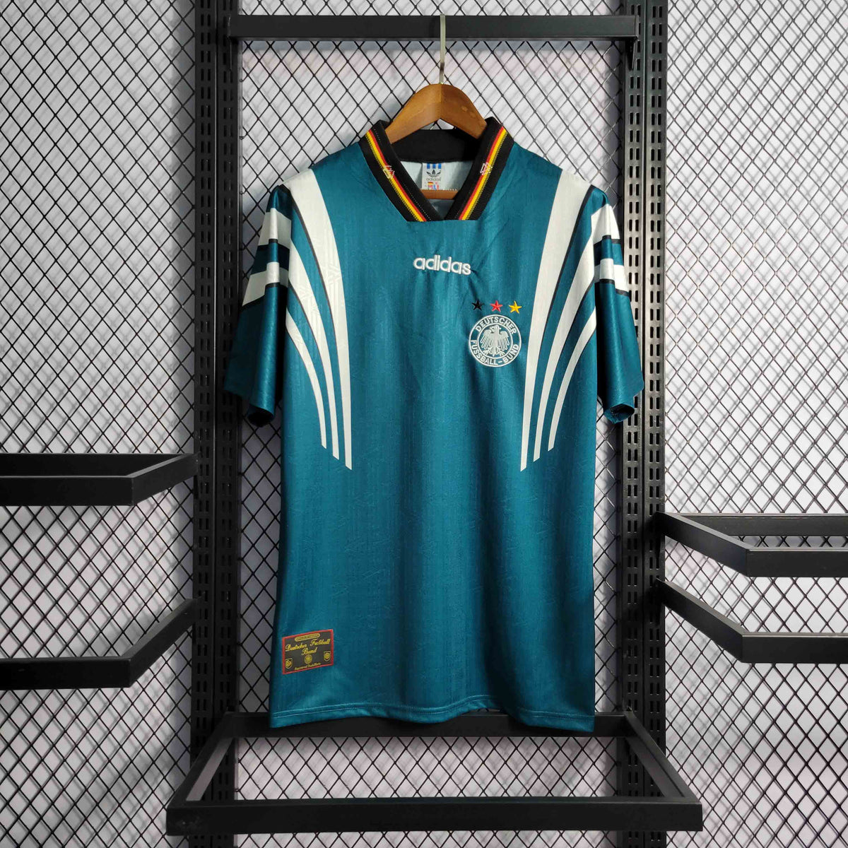 Camisa Seleção Alemanha Away 1996/97 - Adidas Retrô Masculina - Verde/Branca