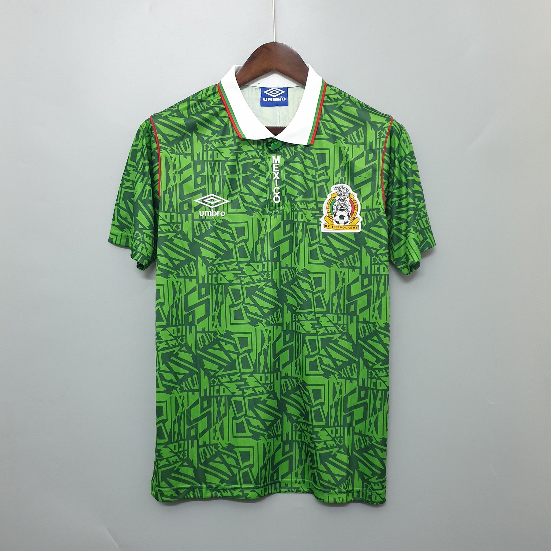 Camisa Seleção México Home 1994 - Umbro Retrô Masculina - Verde