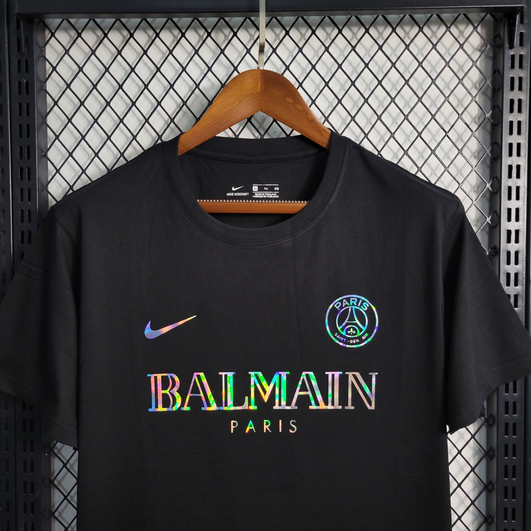 Camisa PSG Edição Especial Balmain 2023/24 - Nike Torcedor Masculina - Preta