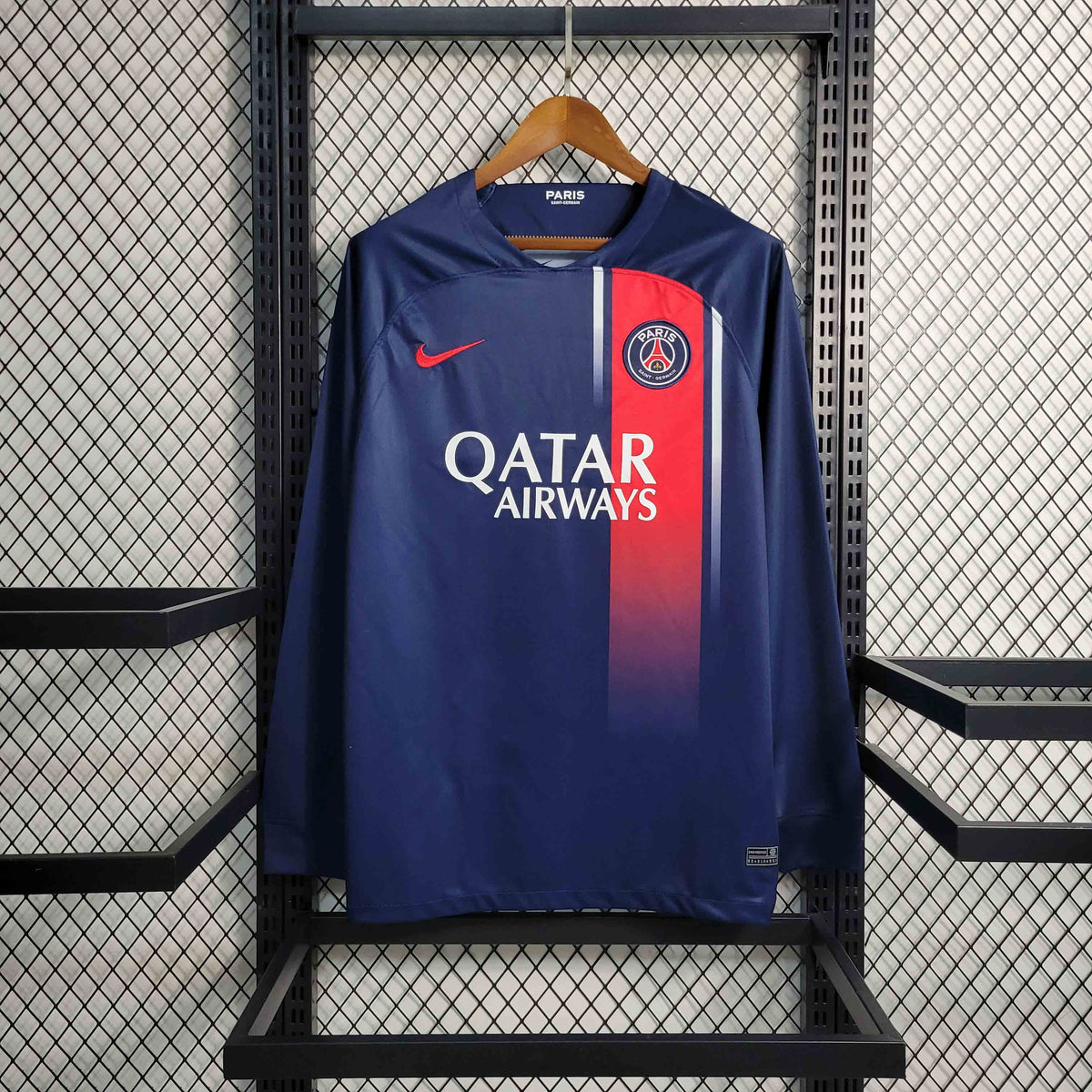 Camisa PSG Manga Longa Home 2023/24 - Nike Torcedor Masculina - Azul/Vermelha