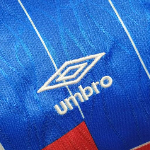 Camisa Ajax Away 1990/91 - Umbro Retrô Masculina - Azul/Vermelha