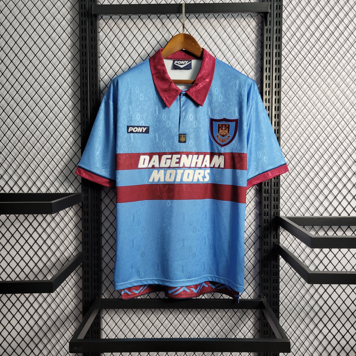 Camisa West Ham Away 1995/97 - Lotto Retrô Masculina - Azul/Bordo