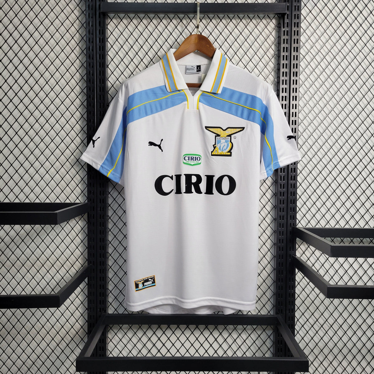 Camisa Lazio Away 1998/00 - Puma Retrô Masculina - Branca/Azul