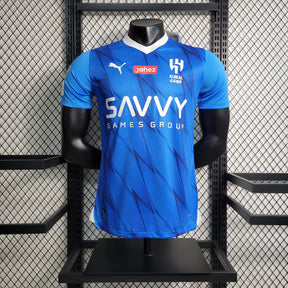 Camisa Al-Hilal Home 2023/24 - Puma Jogador Masculina - Azul/Branca