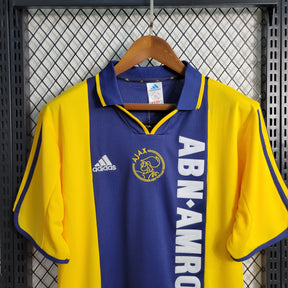 Camisa Ajax Away 2000/01 - Adidas Retrô Masculina - Azul/Amarela