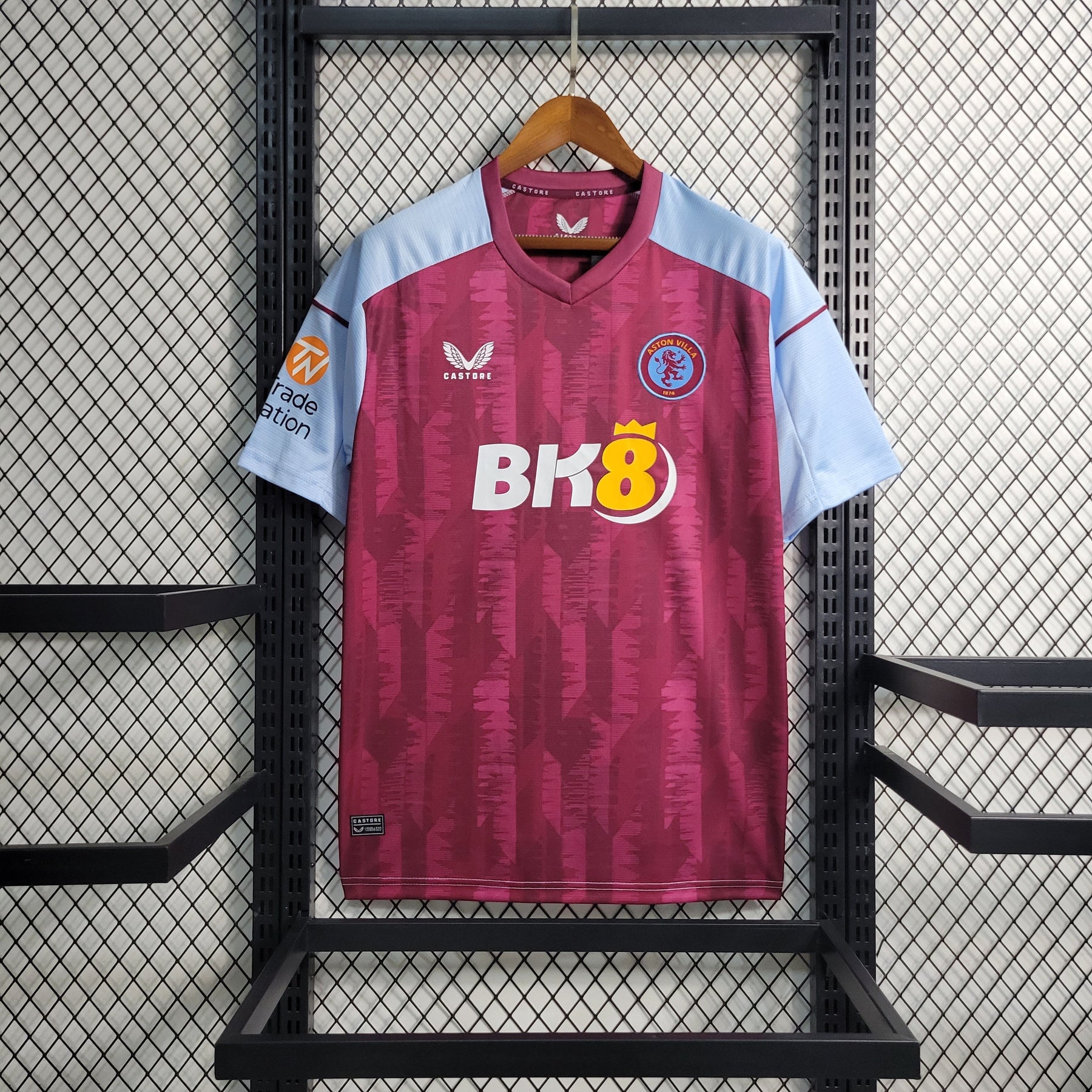 Camisa Aston Villa Home 2023/24 - Castore Torcedor Masculina - Bordo/Azul