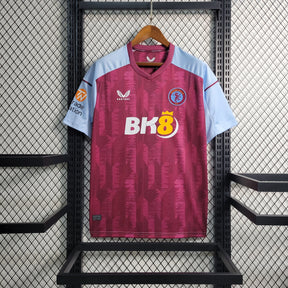 Camisa Aston Villa Home 2023/24 - Castore Torcedor Masculina - Bordo/Azul