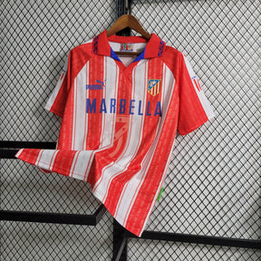 Camisa Atlético de Madrid Home 1995/96 - Puma Retrô Masculina - Vermelha/Branca