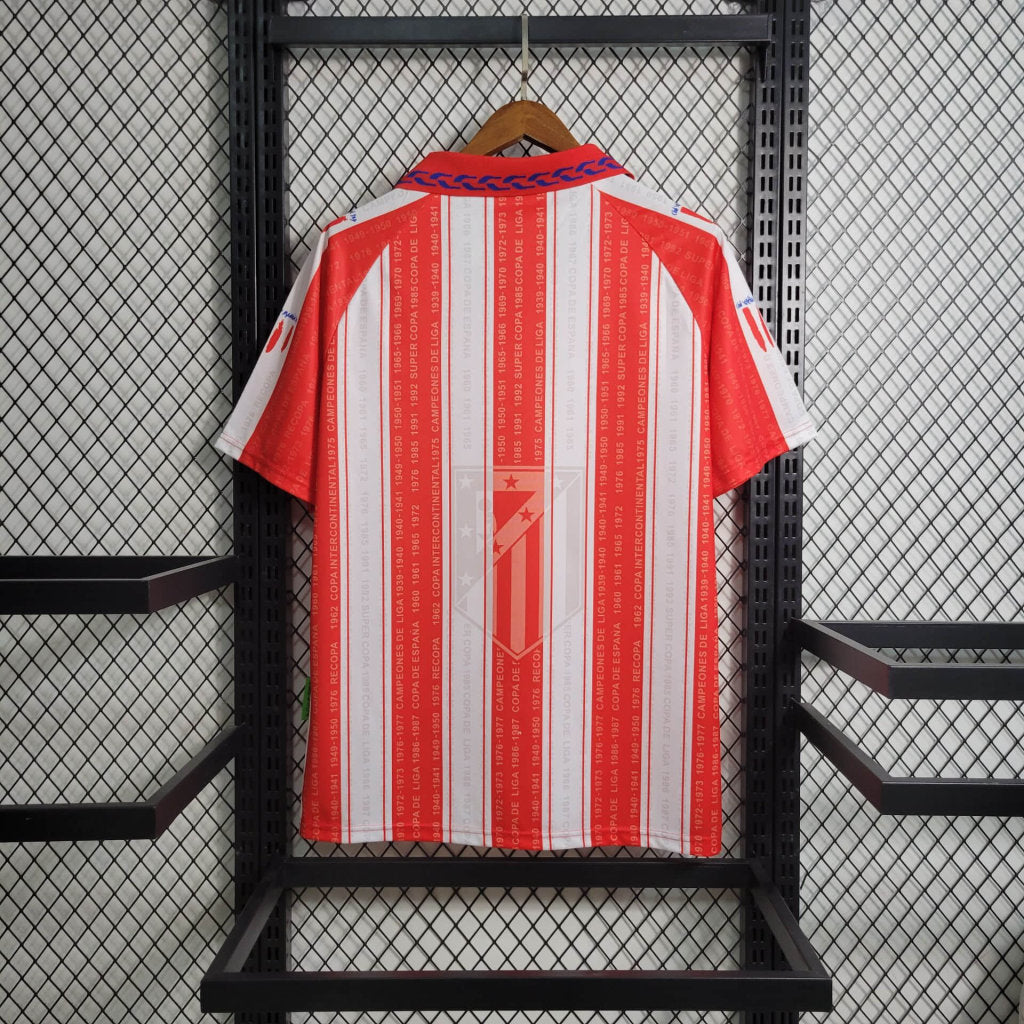 Camisa Atlético de Madrid Home 1995/96 - Puma Retrô Masculina - Vermelha/Branca