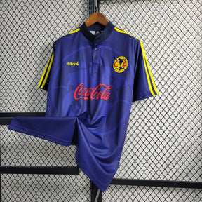 Camisa América do México Home 1998/99 - Adidas Retrô Masculina - Azul/Amarela