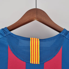 Camisa Manga Longa Barcelona Home 2005/06 - Nike Retrô Masculina - Vermelha/Azul