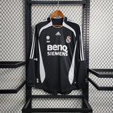 Camisa Real Madrid Manga Longa 2006/07 - Adidas Retrô Masculina - Preta/Branca