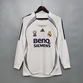 Camisa Real Madrid Manga Longa Home 2006/07 - Adidas Retrô Masculina - Branca