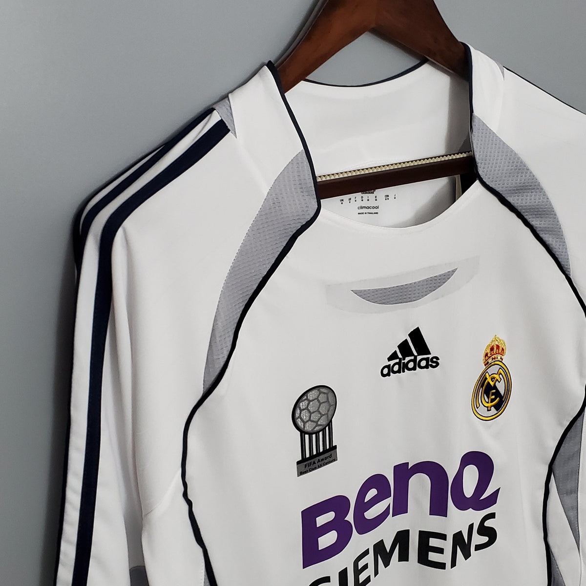 Camisa Real Madrid Manga Longa Home 2006/07 - Adidas Retrô Masculina - Branca