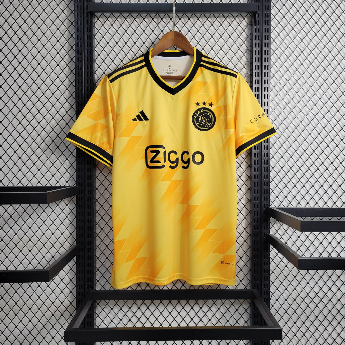 Camisa Ajax 2023/24 - Adidas Torcedor Masculina - Amarela/Preta