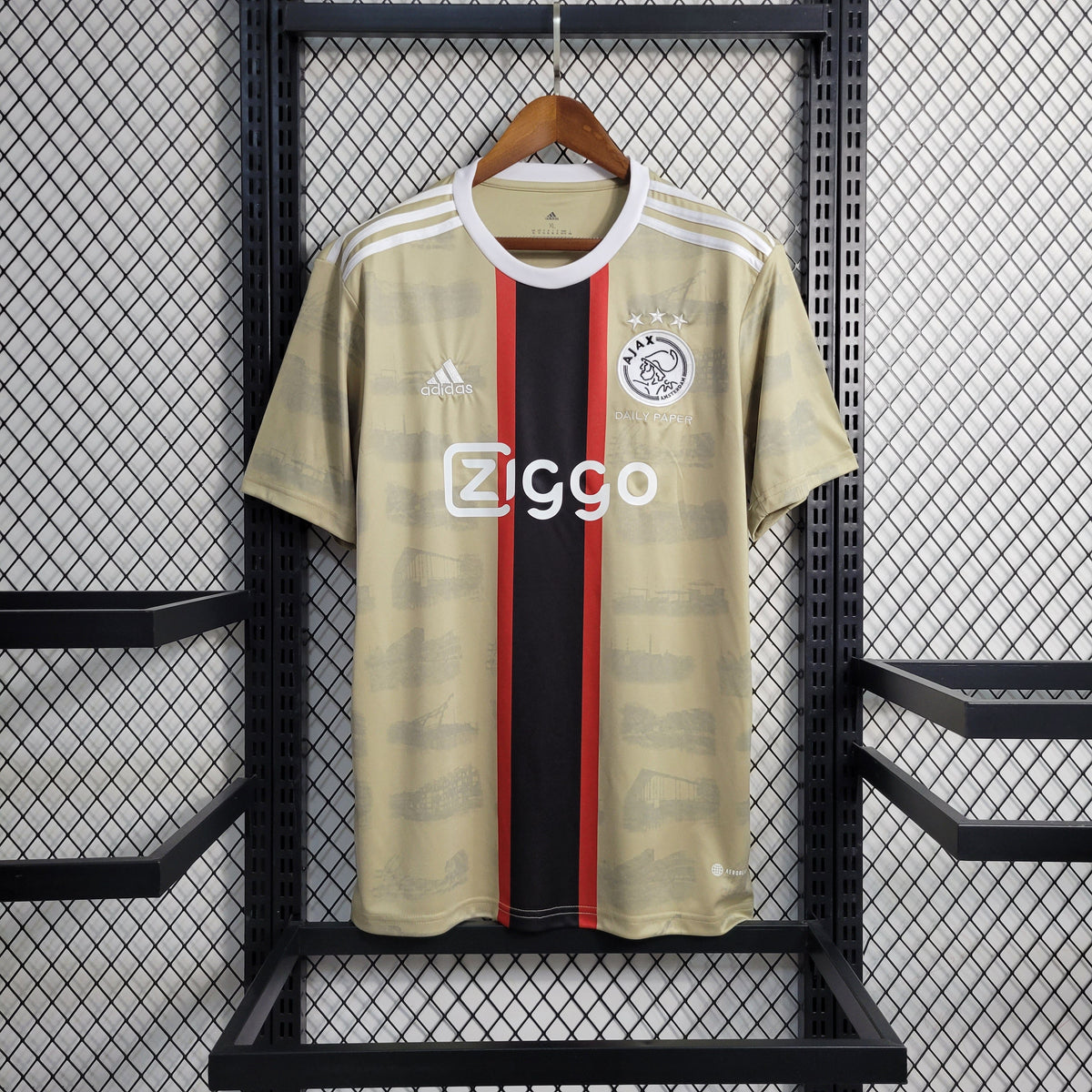 Camisa Ajax Third 2023/24 - Adidas Torcedor Masculina - Bege/Preta