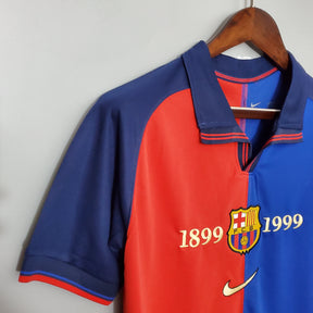 Camisa Barcelona Edição Especial 100 Anos - Nike Retrô Masculina - Vermelha/Azul