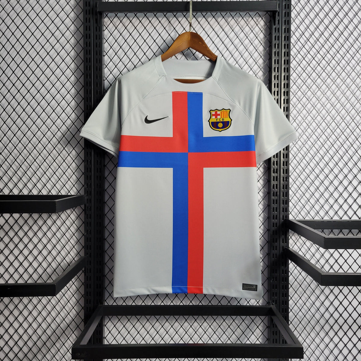 Camisa Barcelona 2022/23 - Nike Torcedor Masculina - Cinza