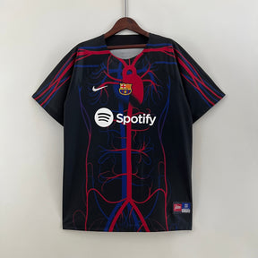 Camisa Barcelona 2023/24 - Nike Torcedor Masculina - Edição Especial Patta - Preta/Vermelha