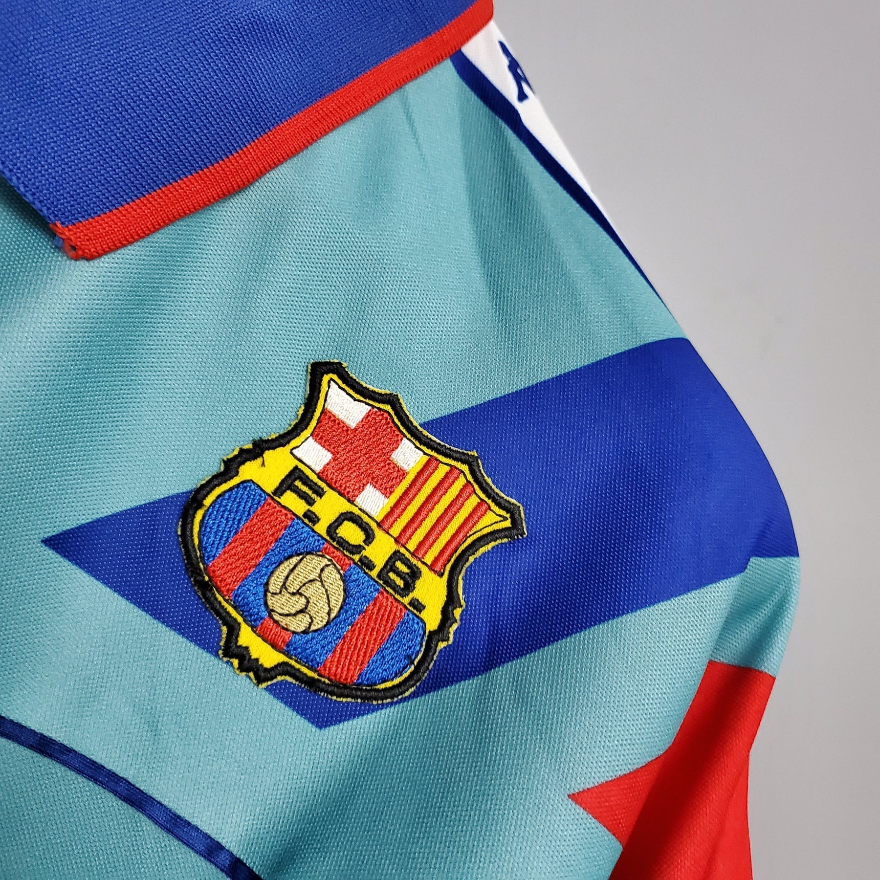 Camisa Barcelona Away 1992/95 - Kappa Retrô Masculina - Verde/Azul