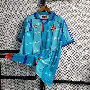 Camisa Barcelona Away 1995/97 - Kappa Retrô Masculina - Verde/Azul