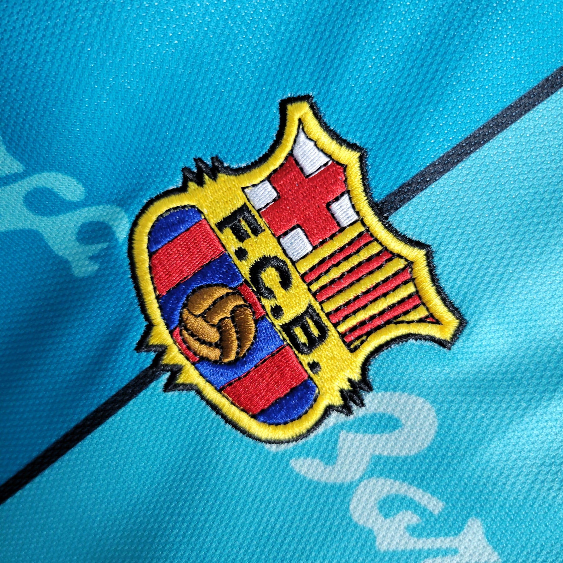 Camisa Barcelona Away 1995/97 - Kappa Retrô Masculina - Verde/Azul