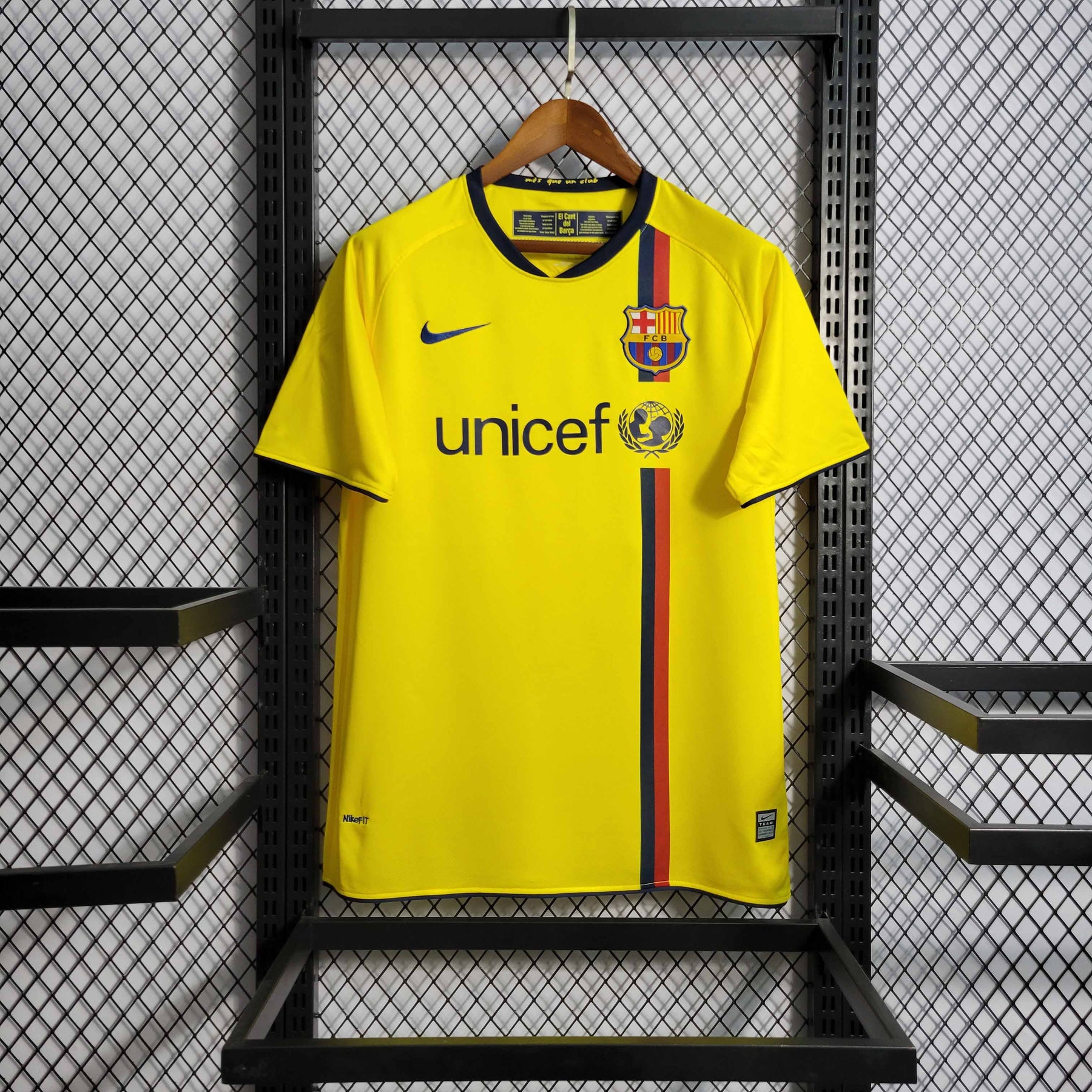 Camisa Barcelona Away 2008/09 - Nike Retrô Masculina - Amarela/Azul