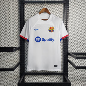 Camisa Barcelona Away 2023/24 - Nike Torcedor Masculina - Branca/Azul