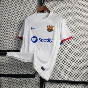 Camisa Barcelona Away 2023/24 - Nike Torcedor Masculina - Branca/Azul