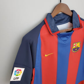 Camisa Barcelona Home 2003/04 - Nike Retrô Masculina - Vermelha/Azul