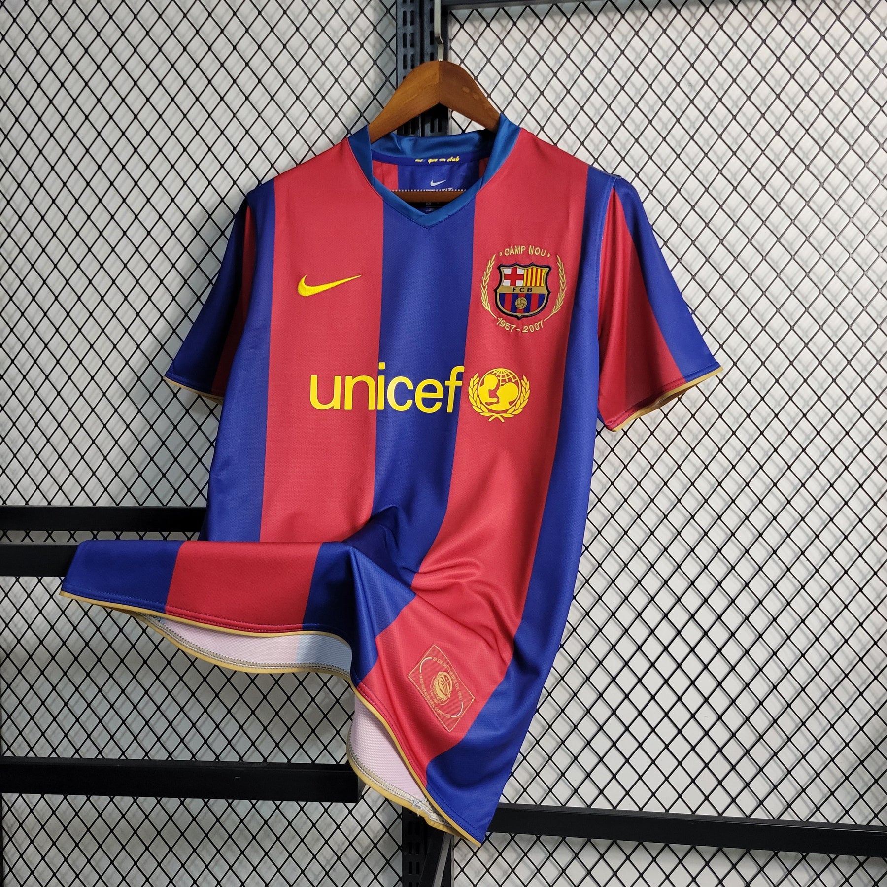 Camisa Barcelona Home 2007/08 - Nike Retrô Masculina - Vermelha/Azul