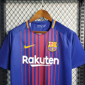 Camisa Barcelona Home 2017/18 - Nike Retrô Masculina - Azul/Vermelha