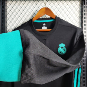 Camisa Manga Longa Real Madrid Away 2017/18 - Adidas Retrô Masculina - Preta/Verde