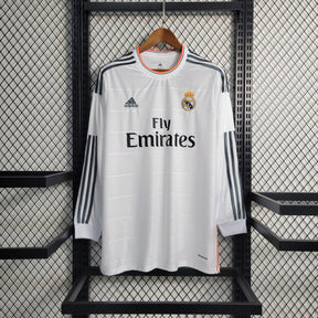 Camisa Manga Longa Real Madrid Home 2013/14 - Adidas Retrô Masculina - Branca