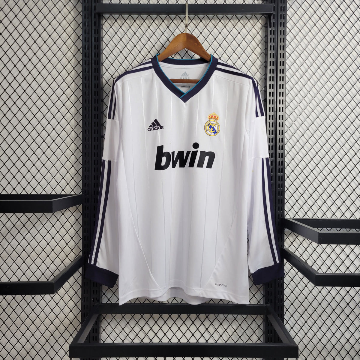 Camisa Manga Longa Real Madrid Home 2012/13 - Adidas Retrô Masculina - Branca/Azul