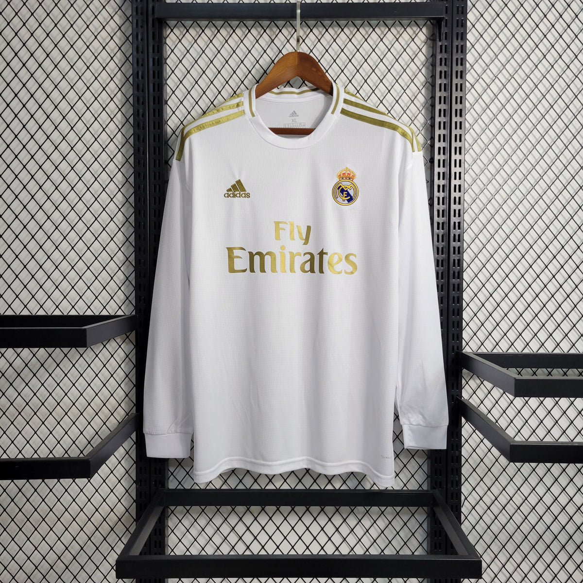 Camisa Manga Longa Real Madrid Home 2019/20 - Adidas Retrô Masculina - Branca/Dourada