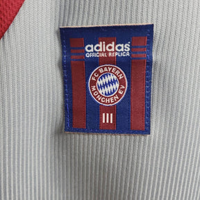 Camisa Bayern de Munique Away 1998/99 - Adidas Retrô Masculina - Cinza/Bordo